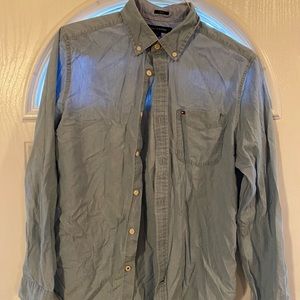 Boys small Tommy Hilfiger light denim button down dress shirt